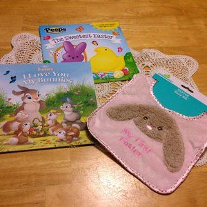 First Easter Baby Bib and guc Easter books bundle
